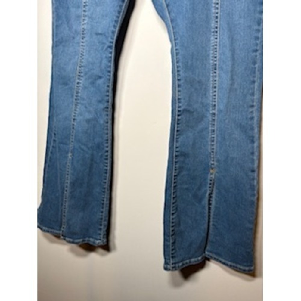 LEVIS 726 Flare Split-Hem Jeans 34 Blue High Rise Boho Retro Denim Western - Picture 4 of 9
